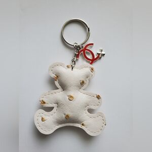 Faux Leather Bear Keychain